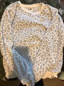 Nike leopard fleece crewneck