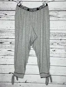 Sleep by Cacique Size 14/16 Gray Side Tie Leg Crop Lounge Sweatpants