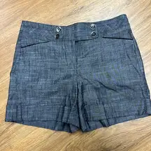 White House Black Market Gray Cuffed Shorts Sz 2