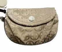 NWT Gianni Bernini Signature Logo Wristlet Taupe