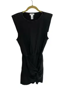 L Space Ruched Casual Black Dress