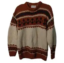 Passports Vintage 80's  Chunky Knit Fair Isle Sweater Unisex Crewneck