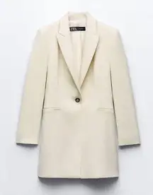 ZARA blazer long jacket beige double breasted casual business