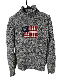AMERICAN LIVING‎ Turtleneck Sweater Womens S Marled Flag Eagle Knit Patriotic