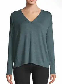 Rag & Bone Women’s Dark Teal V-Neck Sweater, Soft Long Sleeve Top, Size Medium