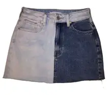 PacSun denim cut off skirt color block size 24