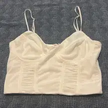 Blue Blush Cropped White Corset Bra Top Small