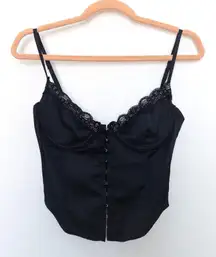 TIC TOC Womens Corset Top Size S‎ Black Lace Bustier Y2K Lingerie Coquette Party