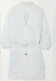 TORY BURCH Checked cotton mini dress