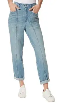 Anthropologie Frayed Women's Semi Distressed Relaxed Light Wash Jeans Size M‎