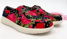 Ariat X Rodeo Quincy Punchy Polka Dot Hilo Shoes Floral Rose Print Slip On