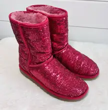 UGG Australia Red Sequin  Women's Boots Size‎ 7