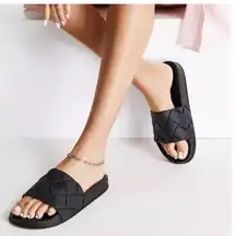 NEW J SLides by Urban Sport Fabio Black Slide On Sandals Casual Womens Size 8