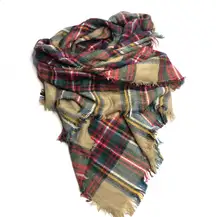 Plaid Scarf Oversized Blanket Scarf