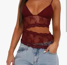 Maroon Lace Top