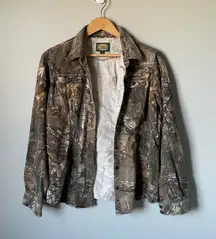 Cabelas Realtree Women's Camo Long Sleeve Button Up Shirt Size Large