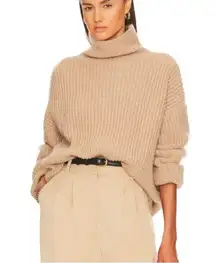 Anine Bing Sydney Wool Alpaca Blend Turtleneck Sweater in Camel Size XS
