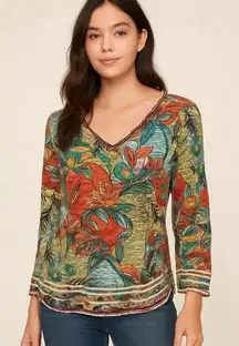 Vintage Y2K Cap Juluca A New Story by Aldo Martins Floral Mesh Top Distressed S