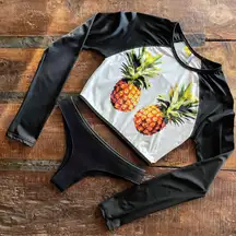 LA Hearts Cropped Pineapple Longsleeve Rashguard