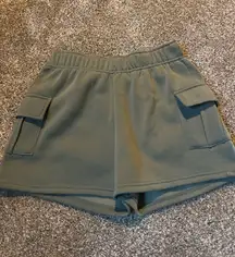 Green cargo sweatpant shorts 