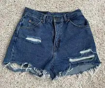 vintage levi’s ripped jean shorts, size 10!