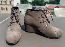 Toms  Brown metallic wedge booties, size 6.5