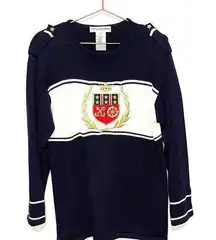 JH Collectibles Gold Crest Stars Crewneck Vintage Womens Sweater Star Studded M