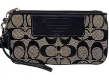 Y2K COACH Black Gray Signature Canvas Wristlet