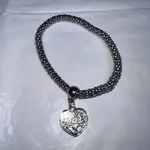 Tree of Life Silver Tone Beaded Stretch Bracelet