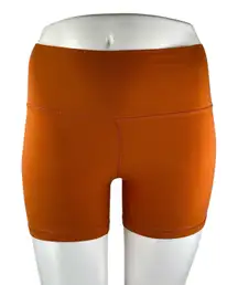 Aritzia TnAction Womens Orange High Rise Activewear Yoga Athletic Biker Shorts L