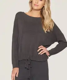 Barefoot Dreams Cozychic Ultra Lite Pullover Sweater Size Medium Gray 495