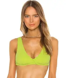 Solid & Striped Beverly Bikini Swim Top Chartreuse Rib Neon Green XS Extra Small