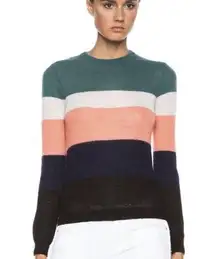 Carven Pullover Multicolor Sweater Striped Colorblock Mohair Wool Womens Size XS