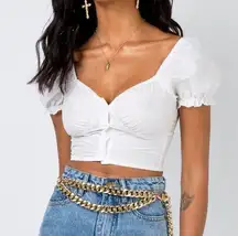 Princess Polly NWOT  abe crop top us 12 white