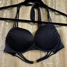 Victoria's Secret  Black Push Up Bombshell Strappy Bikini Top 36B