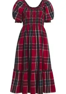 New hill house louisa nap dress red tartan cotton