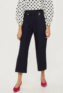 Topshop Moto High Waist Tie Front Wide Leg Cropped Jeans Size 28