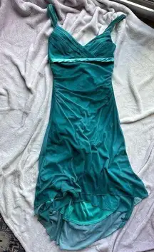Teal Turquoise Blue Midi glittery Dress