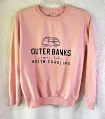 Outer Banks North Carolina Pouge Life Pink Sweatshirt Women's Size M