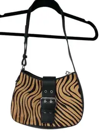 Topshop‎ Tan Black Zebra Print Y2K Retro Shoulder Bag
