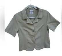 White Stag Tan Button-Up Blouse