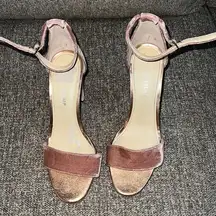 Ivanka trump pink velvet open toed heels