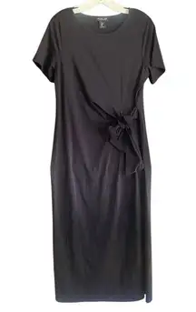 Rachel Zoe Short Sleeve Black Pencil Dress with Front Knot. Size Medium