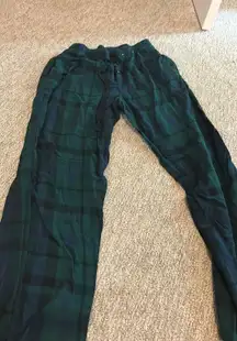 Green plaid PJ pants