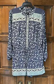 Ann Taylor LOFT Women's Shorts Romper Roll up long sleeve Delft Blue Size Small