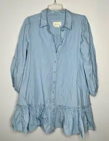 Anthropologie ruffled hem shirt dress size small