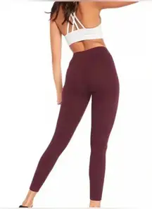 OLD NAVY Women's Size Small High Waisted Jersey Ankle Leggings Red Raisin NWT