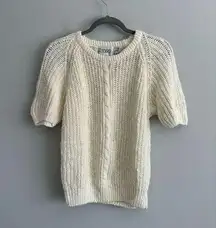 vintage folio sake fifth avenue ramie cotton knit short sleeve sweater top M