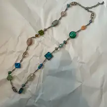 Premier Designs Blue and Green Beaded‎ Necklace Vibrant Jewelry