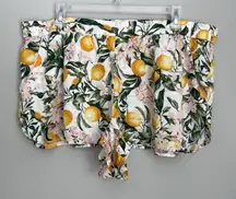 By Anthropologie Size XL Lemon Print Flowy Silky Pajama Shorts Novelty
